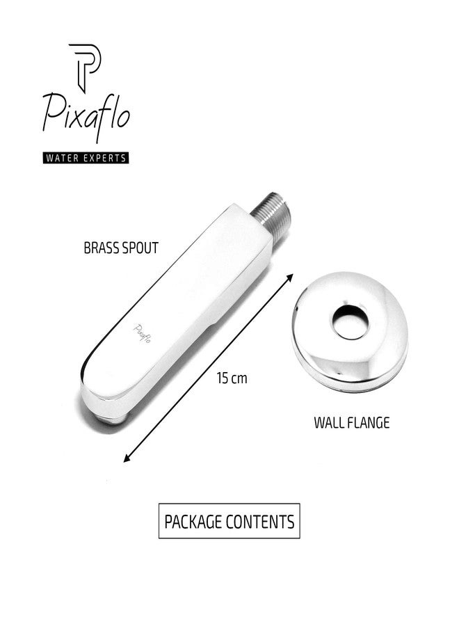 Pixaflo Admix Brass Bath Tub Spout with Wall Flange | Chrome (Pack of 1) - Image 3